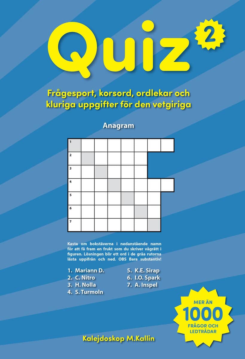 Kallin, Malgorzata | Quiz 2 : Frågesport korsord ordlekar och kluriga uppgifter för den vetgiriga