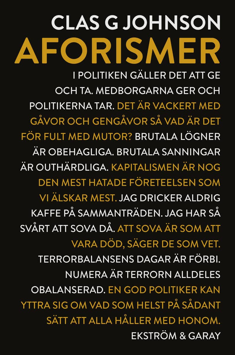 Johnson, Clas | Aforismer