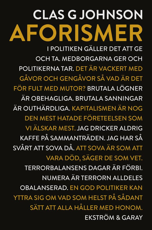 Johnson, Clas | Aforismer