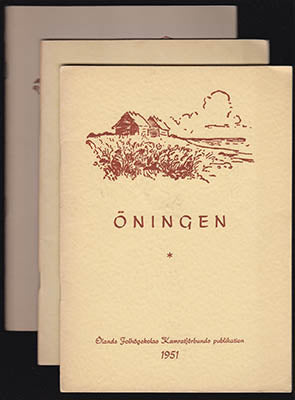 Söderquist, E. [red.] | Öningen : Ölands Folkhögskolas Kamratförbunds publikation 1951, 1953 & 1954