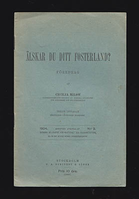 Milow, Cecilia | Älskar du ditt fosterland? : Föredrag