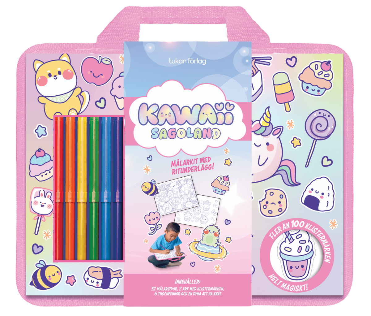 Kawaii sagoland : Målarkit med ritunderlägg!