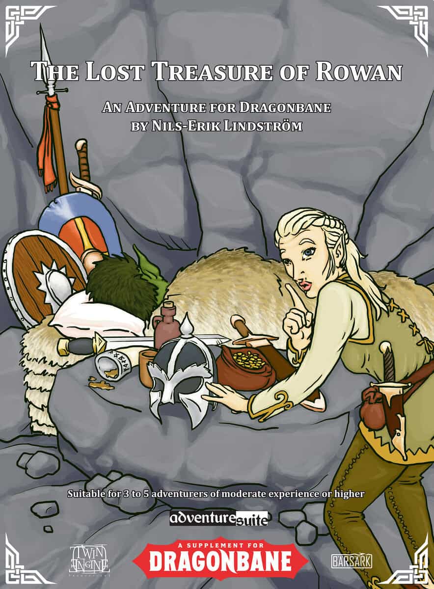 Lindström, Nils-Erik | The lost treasure of Rowan : An adventure for Dragonbane