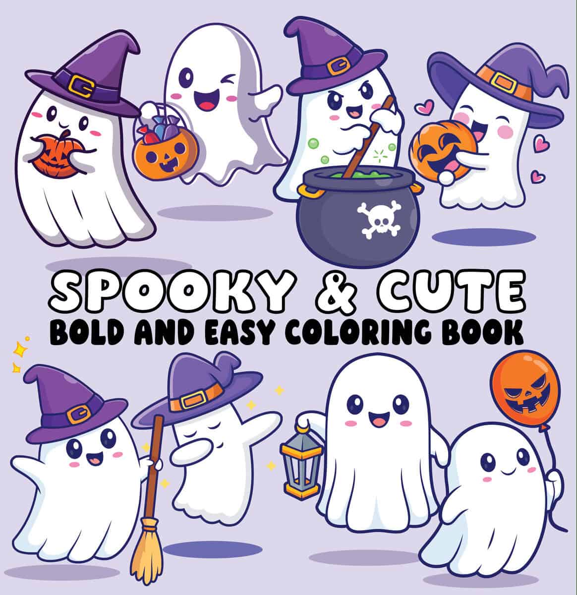 Spooky & Cute Bold and Easy Coloring Book