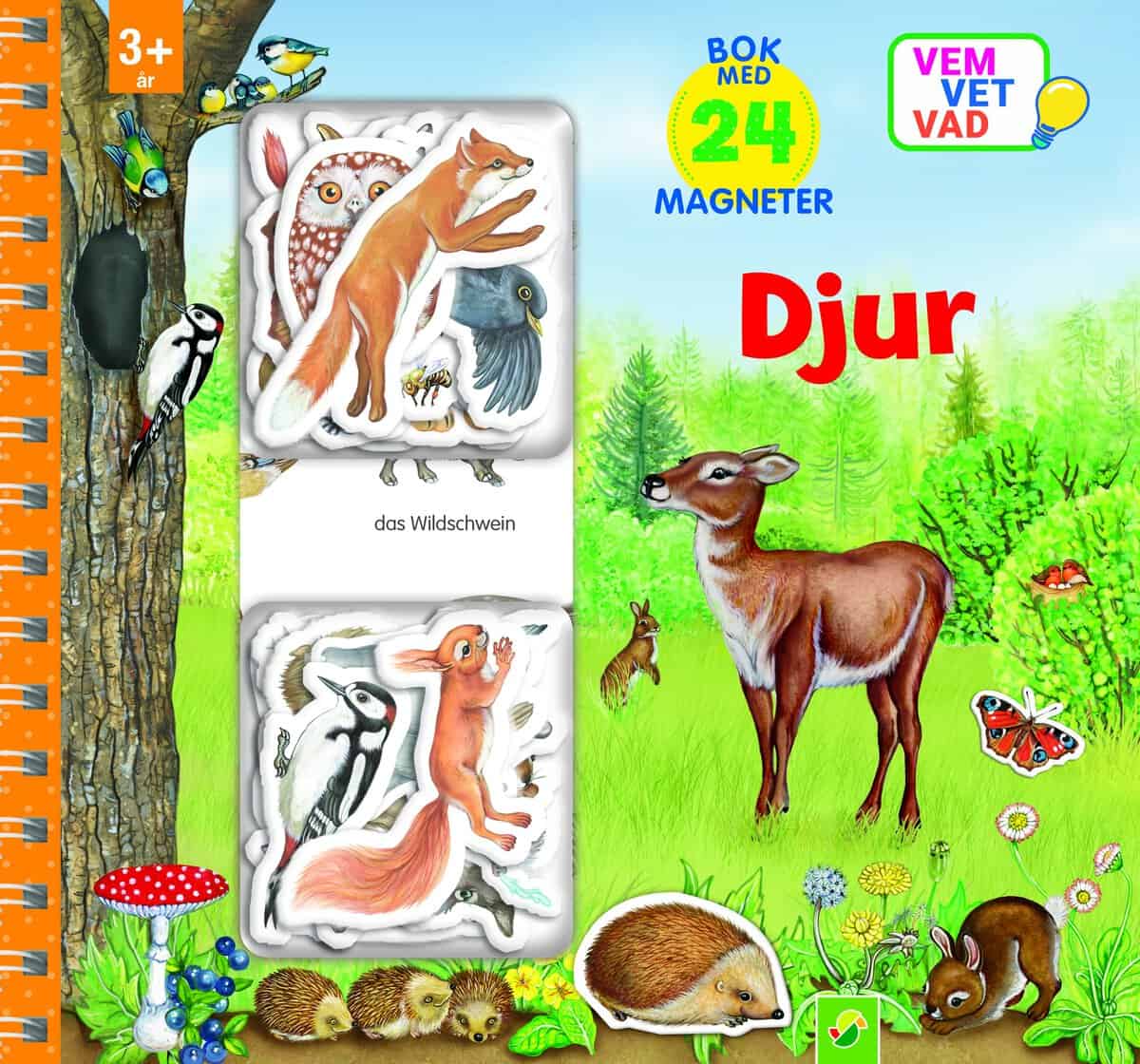 Djur : Bok med 24 magneter