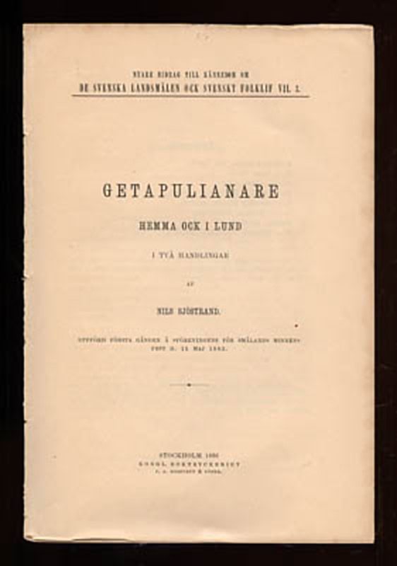 Sjöstrand, Nils | Getapulianare : hemma ock i Lund