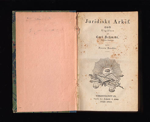 Schmidt, Carl Kristian [utg.] | Juridiskt Arkif : Första-Sjette + Åttonde-Trettiofjerde Bandet (Sjunde bandet saknas) + ...