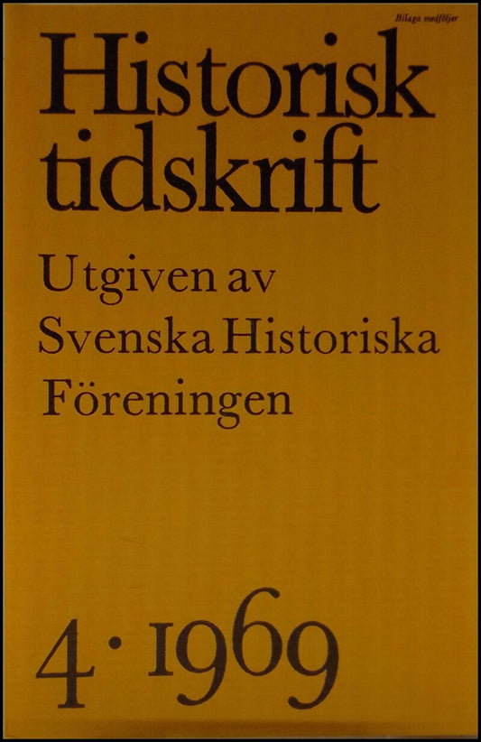 Historisk tidskrift | 1969 / 4