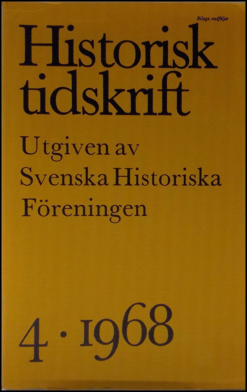 Historisk tidskrift | 1968 / 4