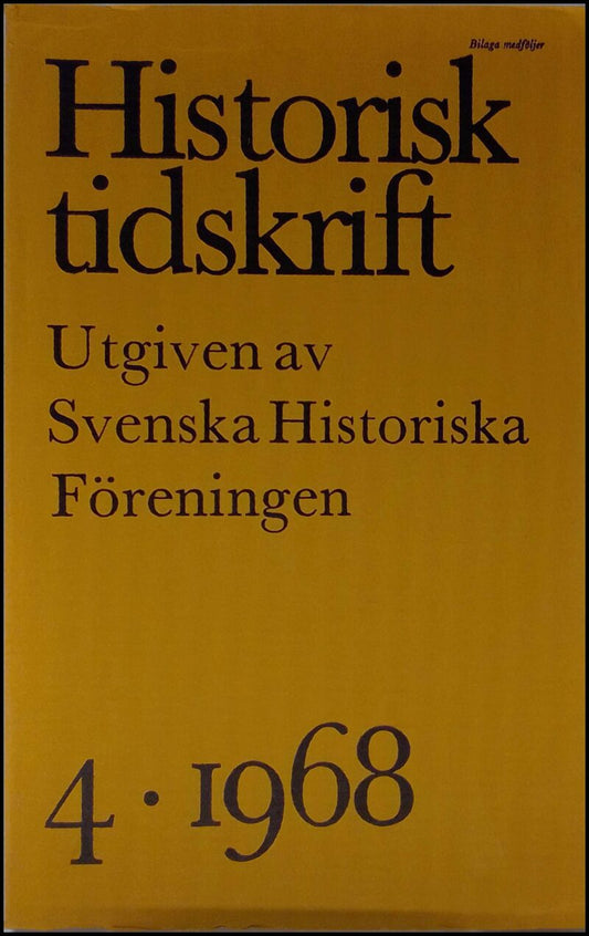 Historisk tidskrift | 1968 / 4