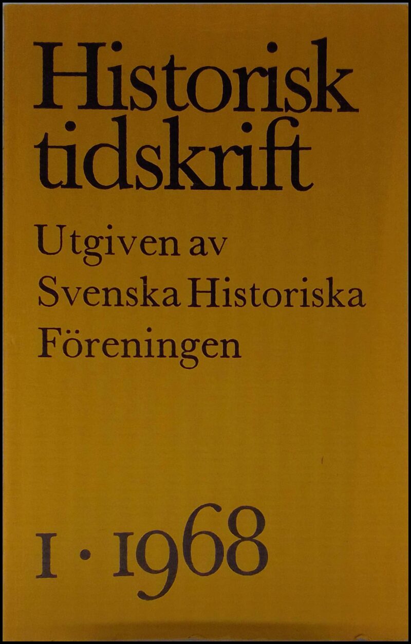 Historisk tidskrift | 1968 / 1