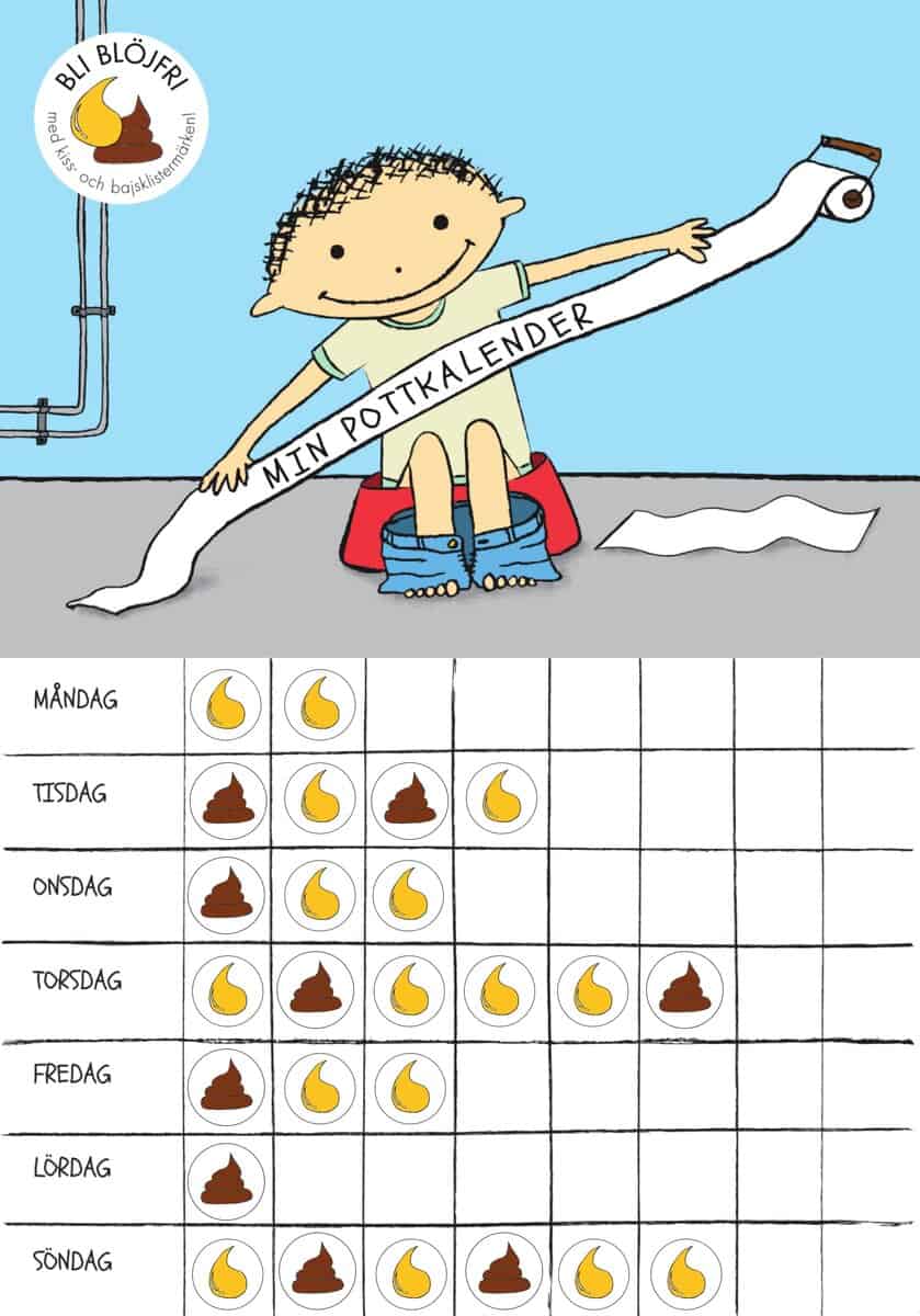 Sundby, Karin | Min Pottkalender : Bli blöjfri - rolig potträning med kiss- och bajsklistermärken