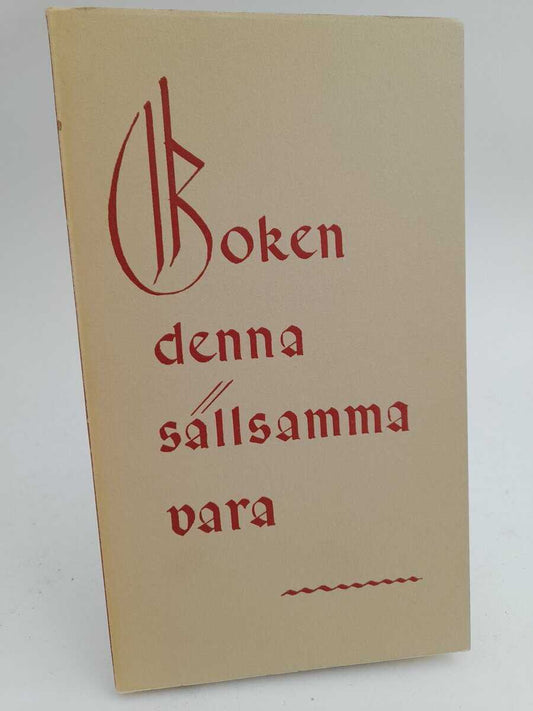 Setterblad, Oscar | Boken denna sällsamma vara