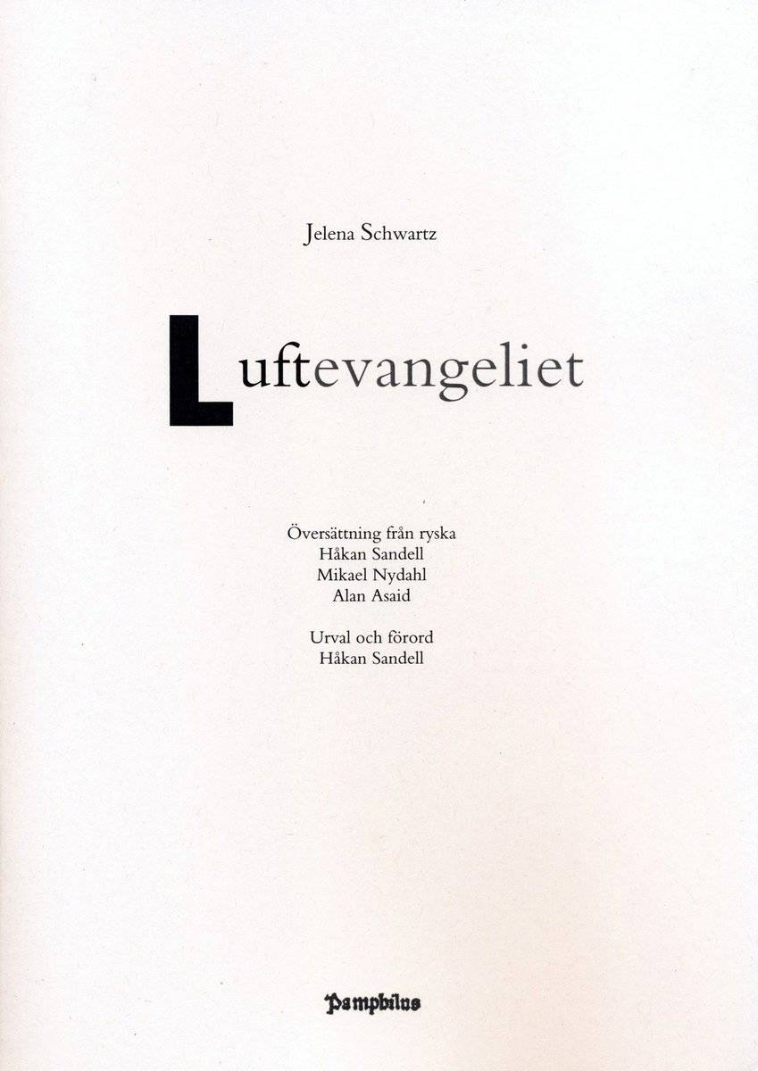 Schwartz, Jelena | Luftevangeliet