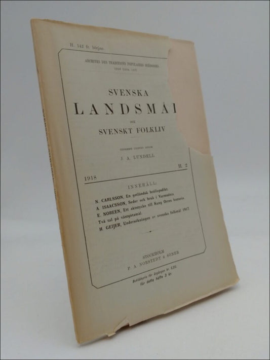 Lundell, J. A. (red) | Svenska landsmål (142) : och svenskt folkliv 1918 H. 2