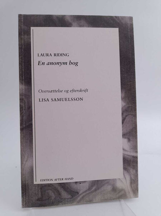 Riding, Laura | Samuelsson, Lisa [red] | En anonym bog