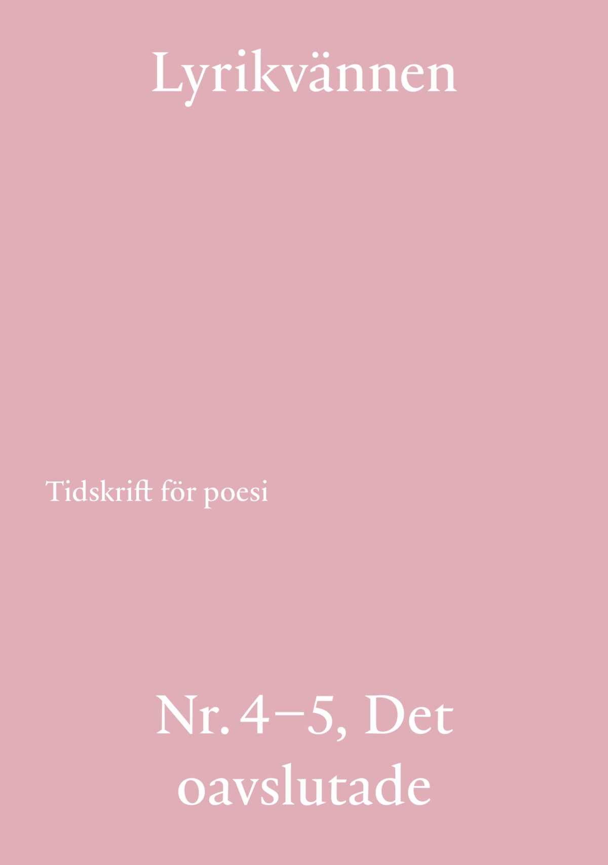 Wallander, Saga | Westman, Adam [red.] | Lyrikvännen 4-5 (2025)