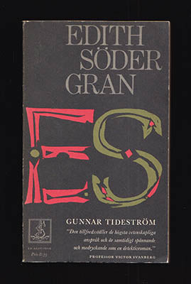 Tideström, Gunnar | Edith Södergran