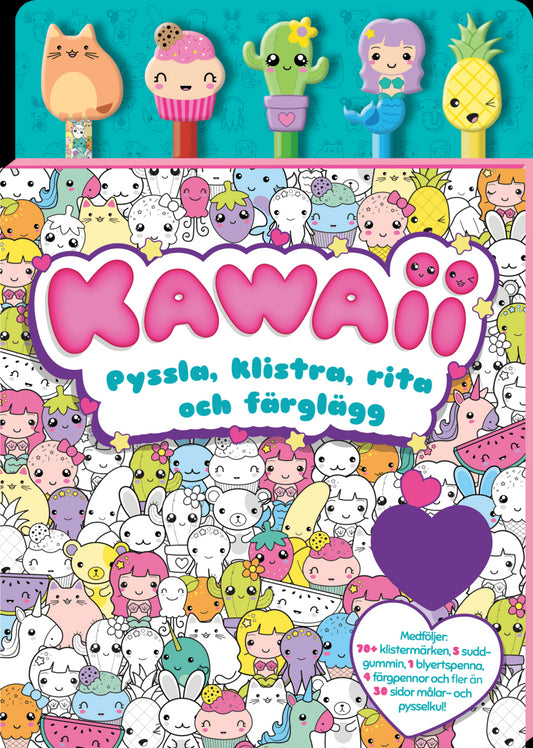 Kawaii : Pyssla, klistra, rita och färglägg