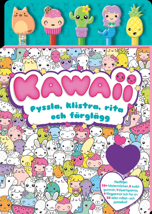 Kawaii : Pyssla, klistra, rita och färglägg