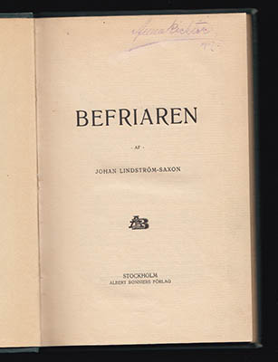 Saxon, J. L. (Johan Lindström, 1859-1935) | Befriaren