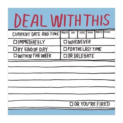 Knock Knock | Knock Knock Deal With This Hand Lettered Sticky Note