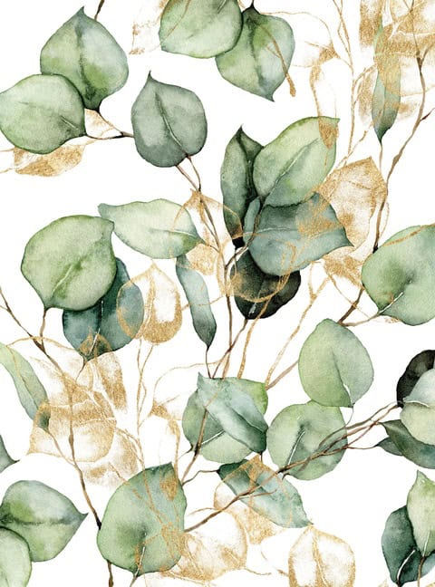 Editors of Chartwell Books | Greenery And Gold Lined Journal