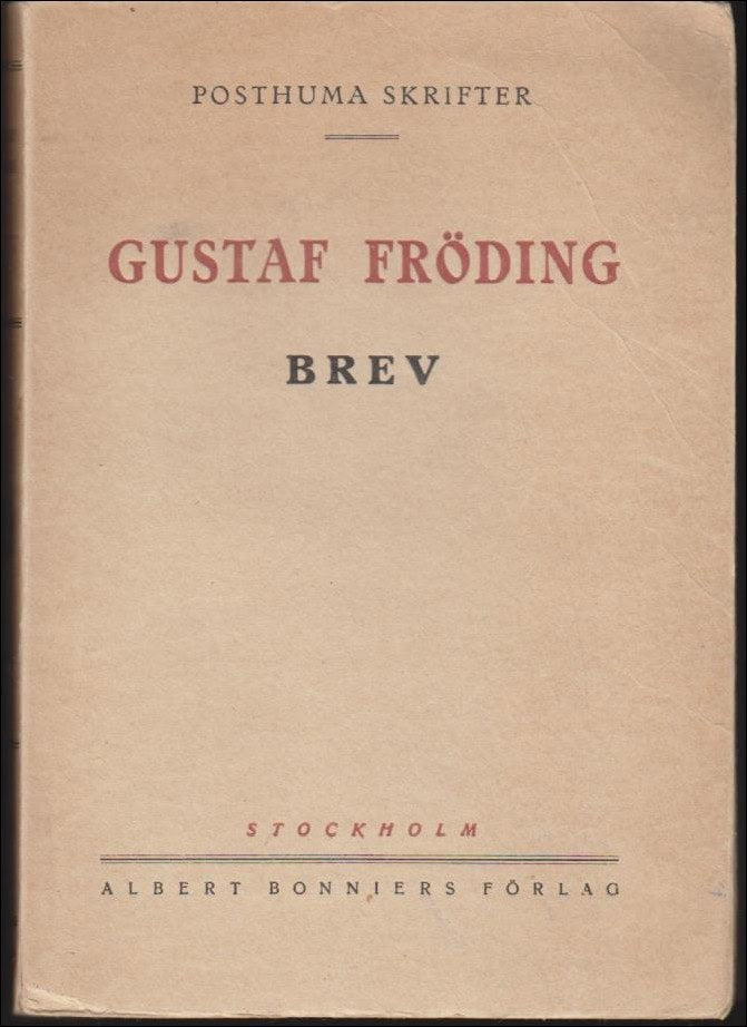 Fröding, Gustaf | Brev