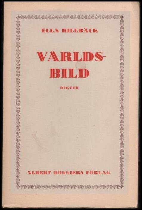 Hillbäck, Ella | Världsbild