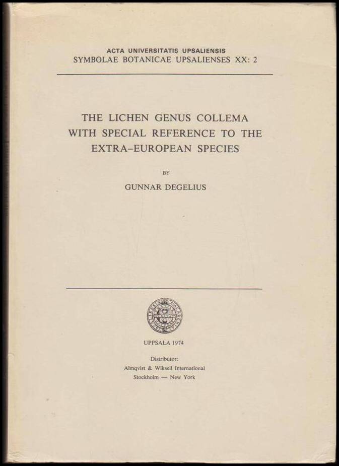 Degelius, Gunnar | The Lichen Genus Collema with special Reference to the Extra-European Species