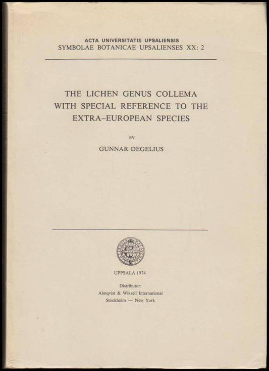 Degelius, Gunnar | The Lichen Genus Collema with special Reference to the Extra-European Species