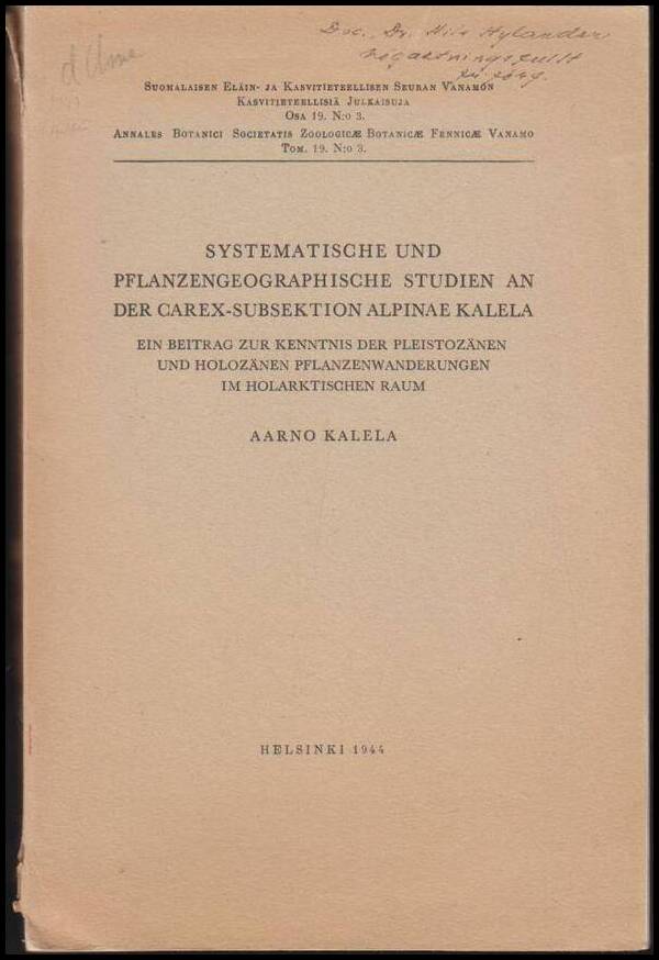 Kalela, Aarno | Systematische und Pflanzengeographische Studien an der Carex-subsektion Alpinae Kalela