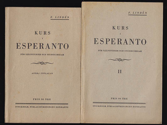 Lindén, Frits | Kurs i Esperanto : för självstudier och studiecirklar. [I]-II