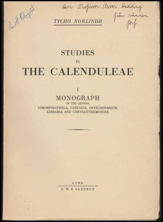 Norlindh, Tycho | Studies in The Calenduleae : I Monograph of the Genera