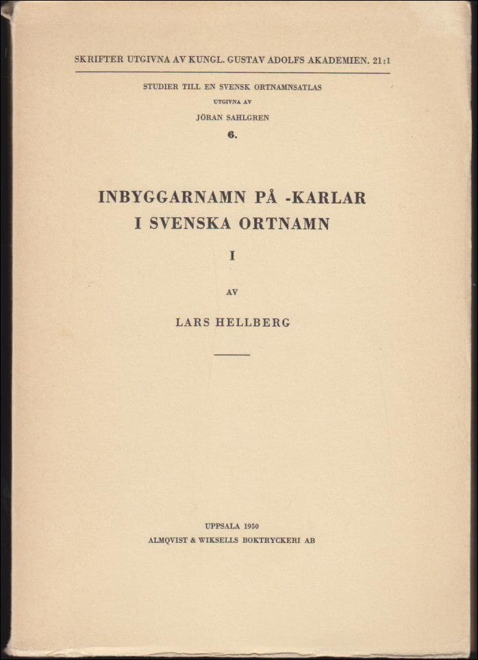 Hellberg, Lars | Inbyggarnamn på -karlar i svenska ortnamn