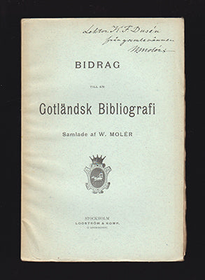 Molér, Wilhelm | Bidrag till en Gotländsk Bibliografi