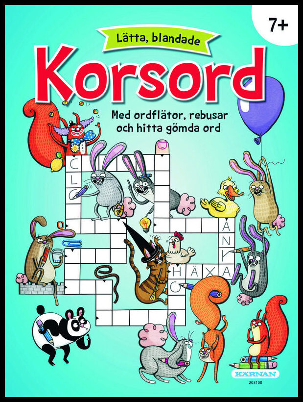 Lätta blandade korsord : Med ordflätor, rebusar och hitta gömda ord