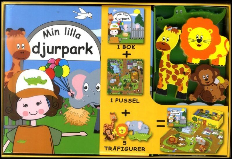 Min lilla djurpark (bok, pussel och figurer)