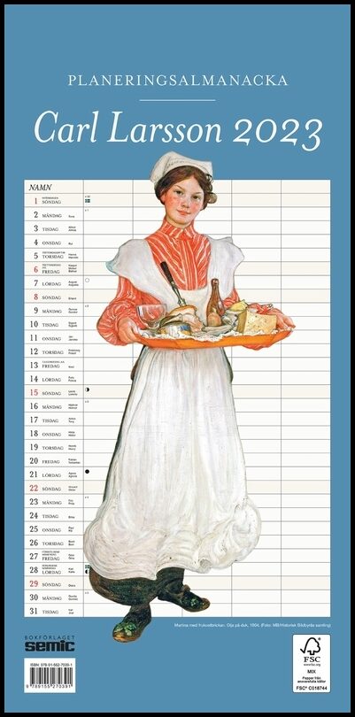 Bokförlaget Semic | Carl Larsson planeringsalmanacka 2023