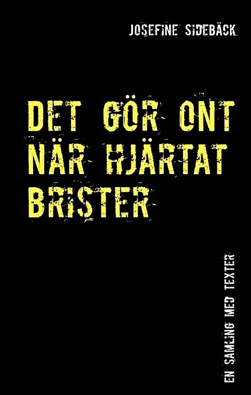 Sidebäck, Josefine | Det gör ont när hjärtat brister : En samling med texter om psykisk ohälsa, kärlek, livet och tystnad